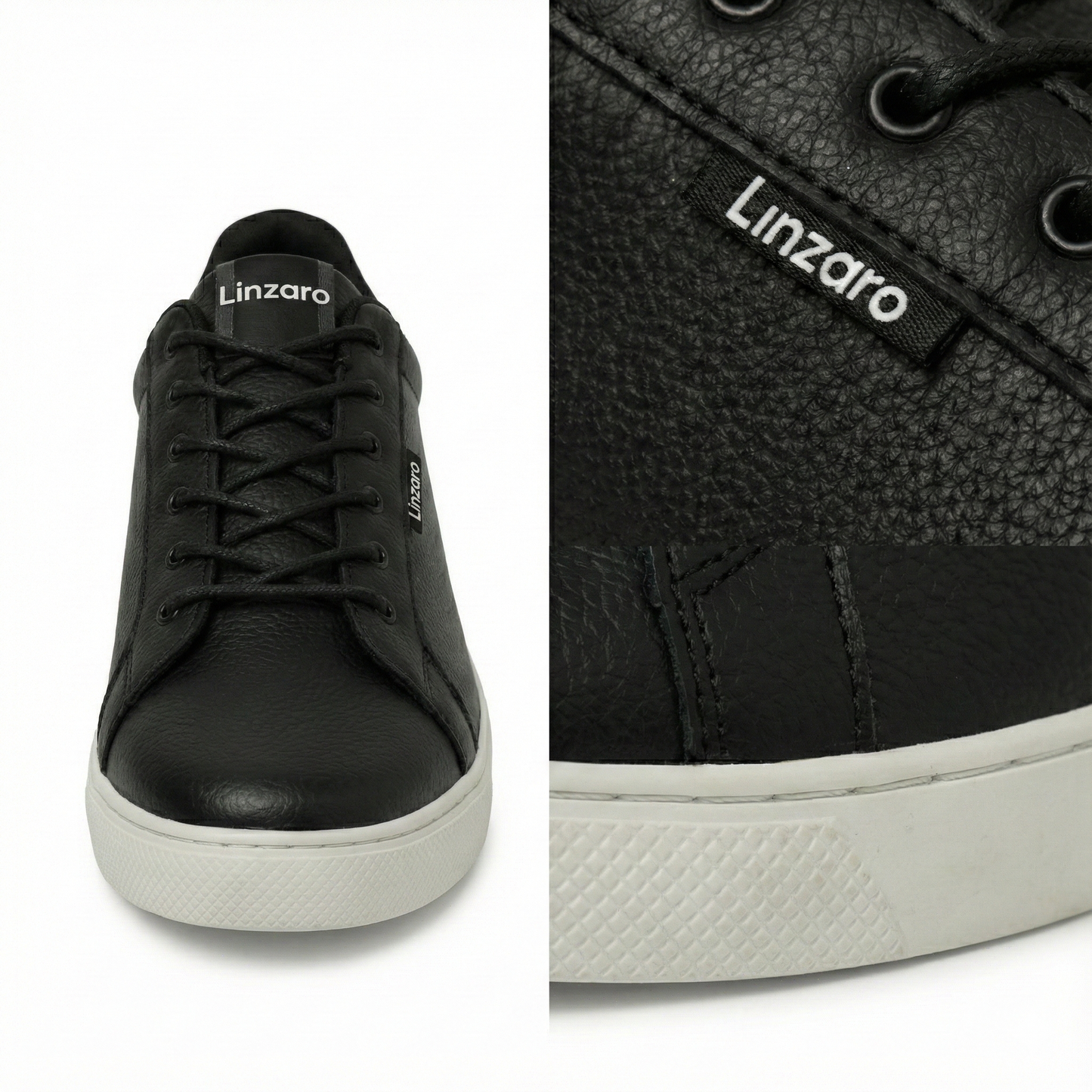 Italia Moda Sneaker in Pelle Pieno Fiore Martellata – Nero