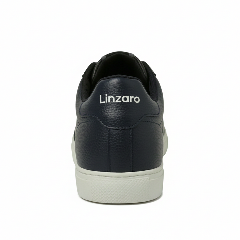 LINZARO LEATHER TRAINER – NAVY
