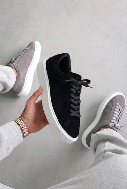 LINZARO SUEDE TRAINER - BLACK