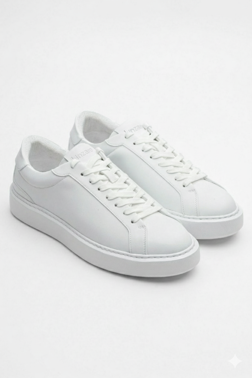 LINZARO LEATHER TRAINER – WHITE