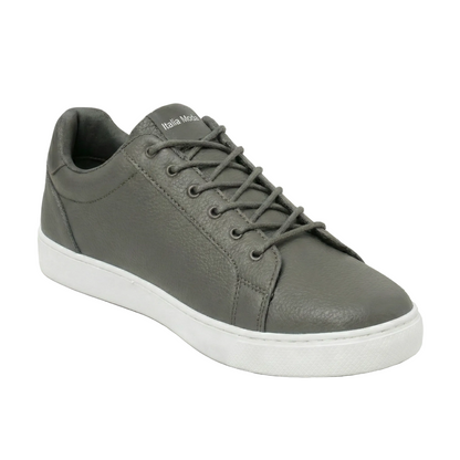 Italia Moda Sneaker in Pelle Pieno Fiore Martellata – Grigio Tortora
