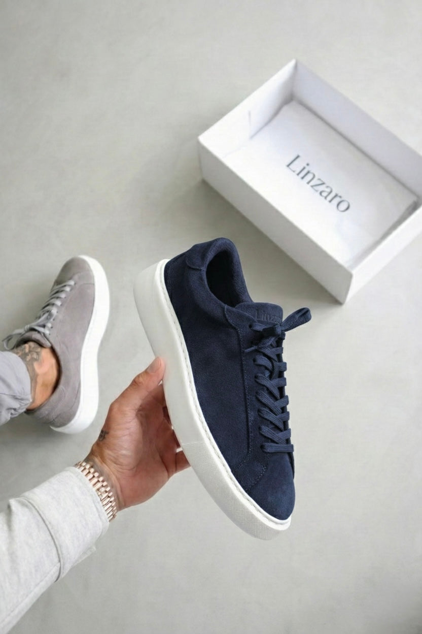 LINZARO SUEDE TRAINER – NAVY