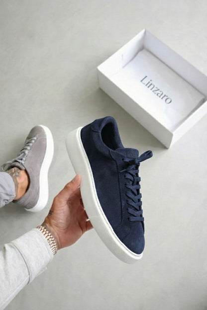 LINZARO SUEDE TRAINER – NAVY