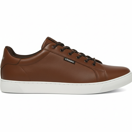 LINZARO LEATHER TRAINER – BROWN