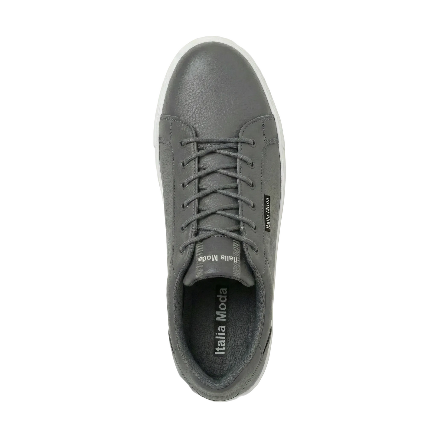 Italia Moda Sneaker in Pelle Pieno Fiore Martellata – Grigio Tortora