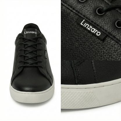 Italia Moda Sneaker in Pelle Pieno Fiore Martellata – Nero