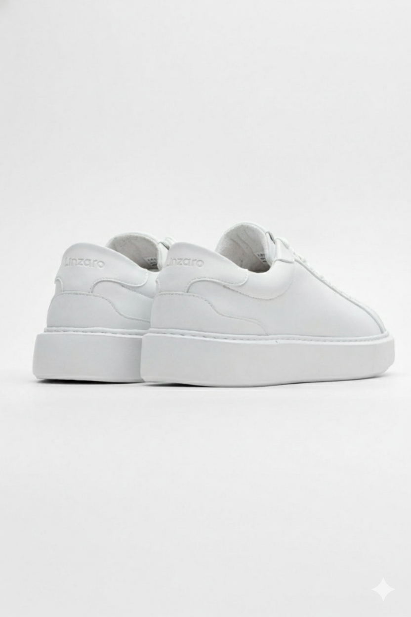 LINZARO LEATHER TRAINER – WHITE