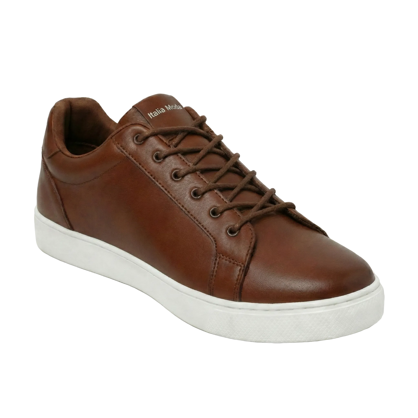 Italia Moda Sneaker in Pelle Pieno Fiore Martellata – Marrone Scuro