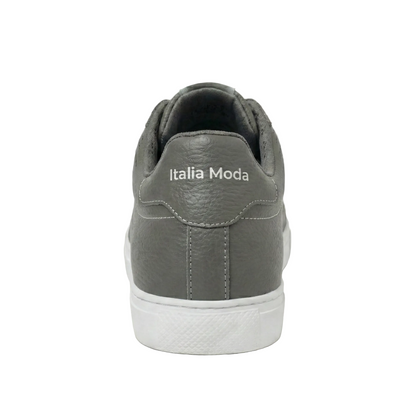 Italia Moda Sneaker in Pelle Pieno Fiore Martellata – Grigio Tortora