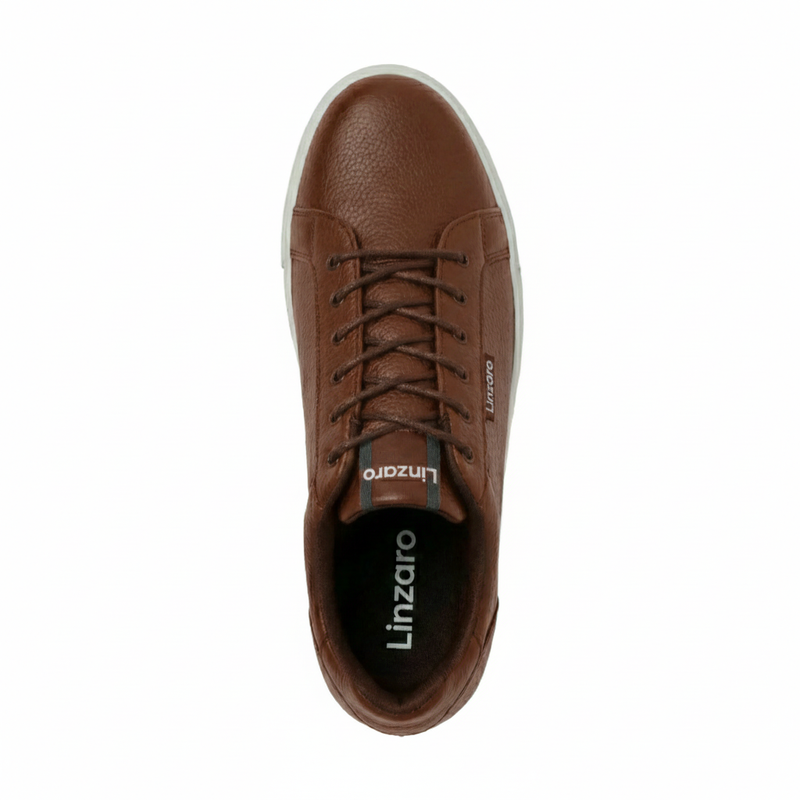 LINZARO LEATHER TRAINER – BROWN