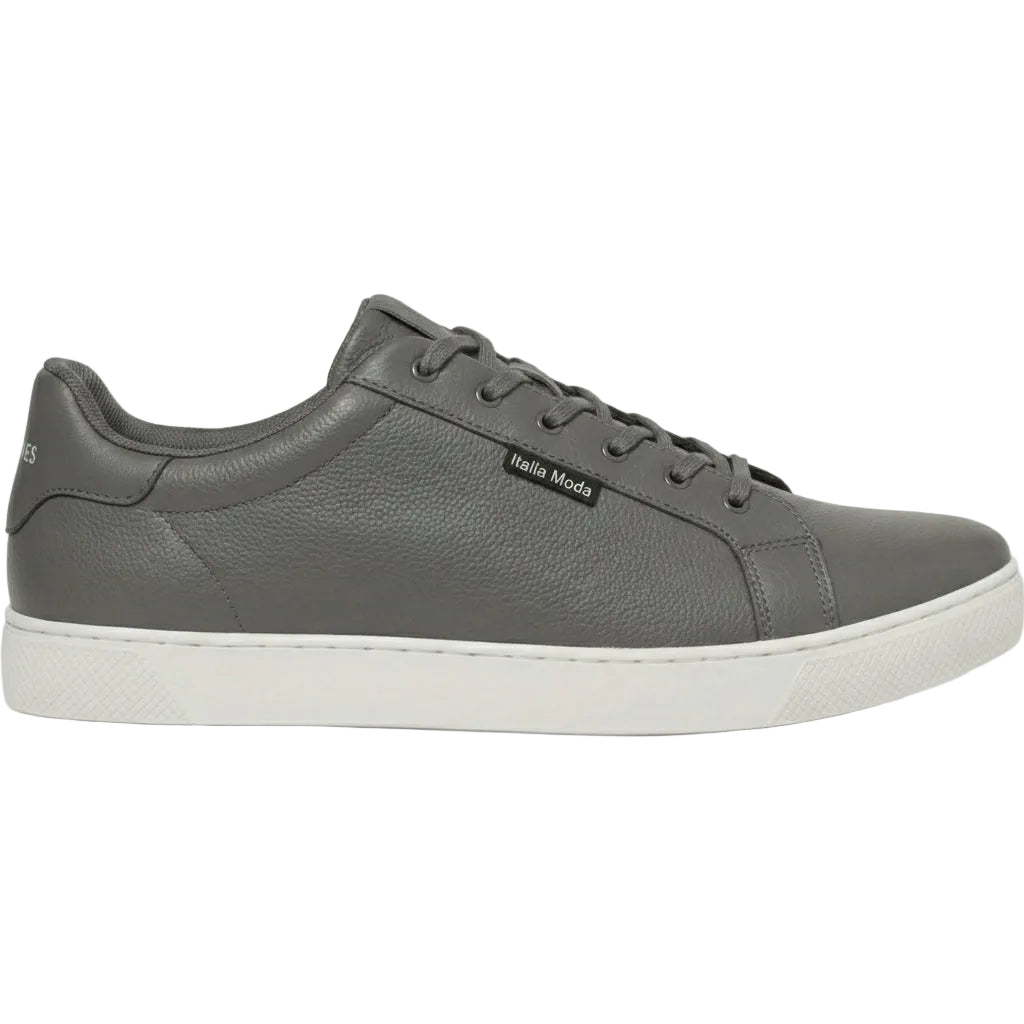 Italia Moda Sneaker in Pelle Pieno Fiore Martellata – Grigio Tortora