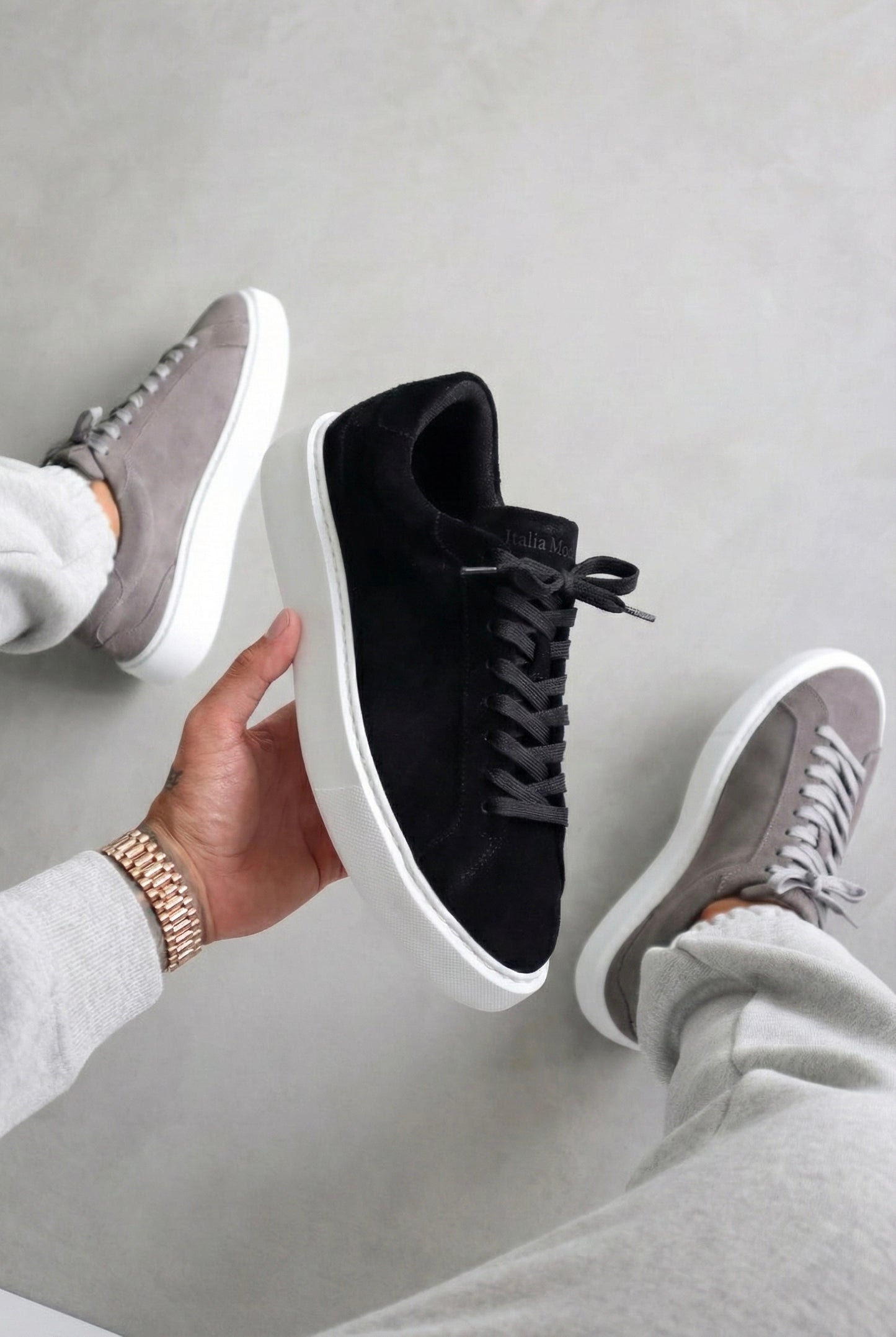 Italia Moda Sneaker in Camoscio Premium – Nero