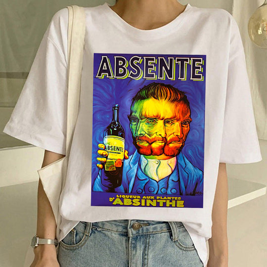 T-shirt stampata con pittura a olio di Van Gogh